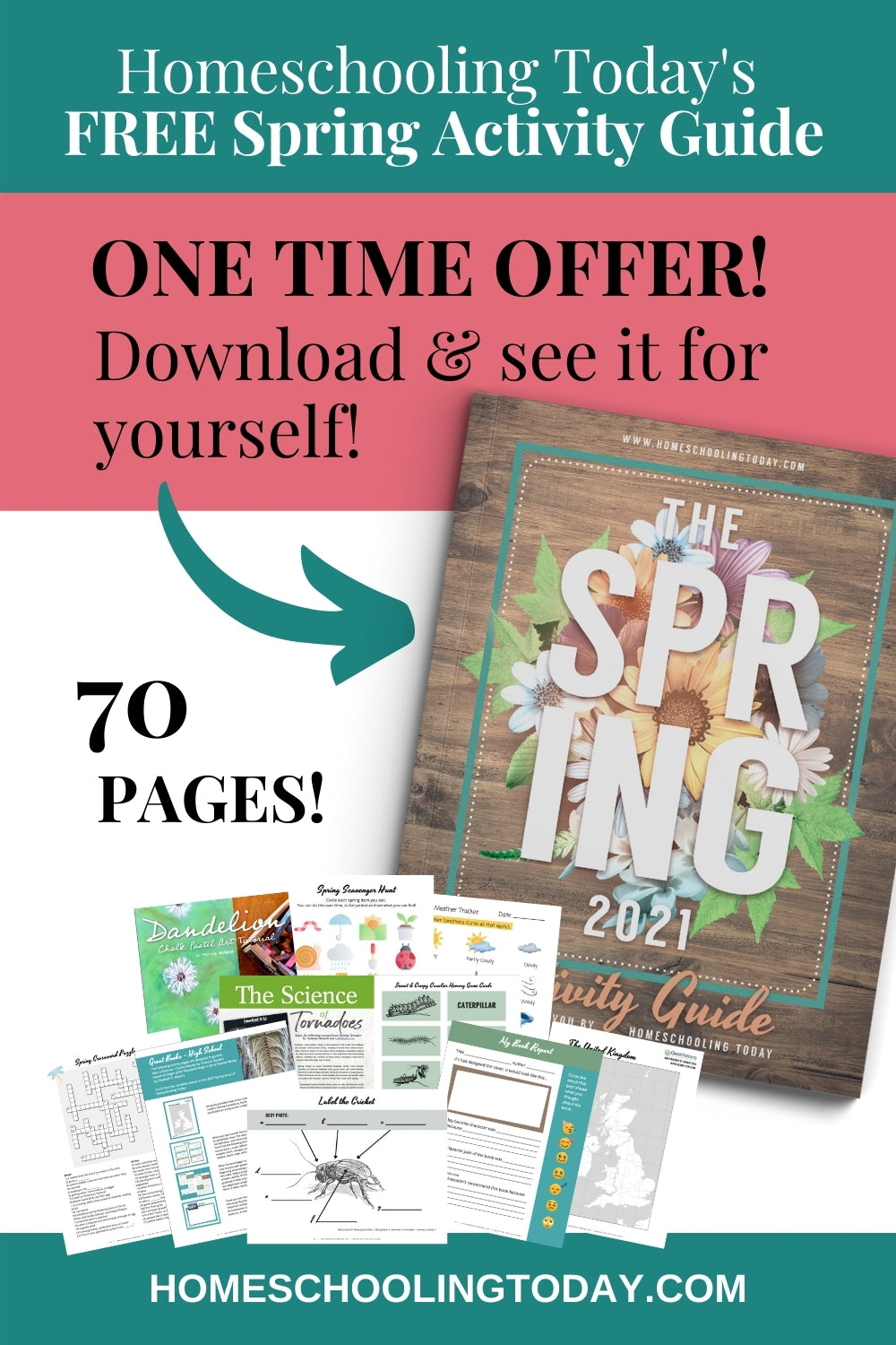 Pinterest pin offer for free spring activity guide